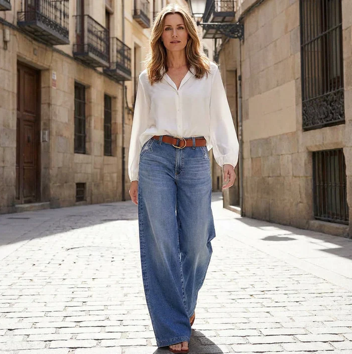 Paula – Vaqueros de cintura alta y pierna ancha
