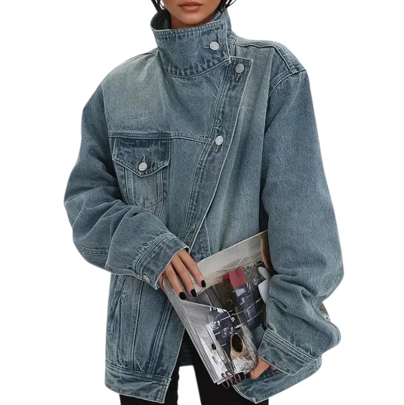 Mónica - Chaqueta asimétrica urbana con botones