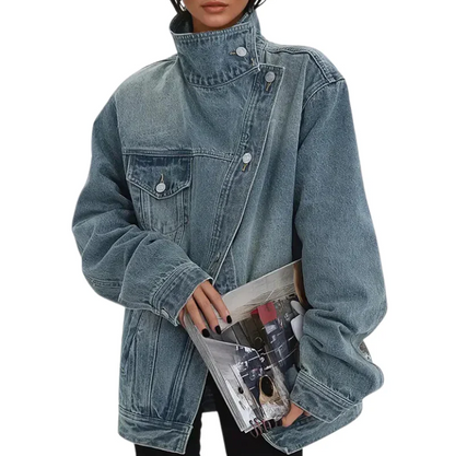 Mónica - Chaqueta asimétrica urbana con botones