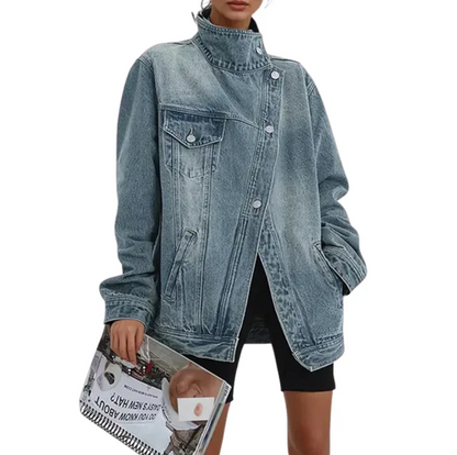 Mónica - Chaqueta asimétrica urbana con botones