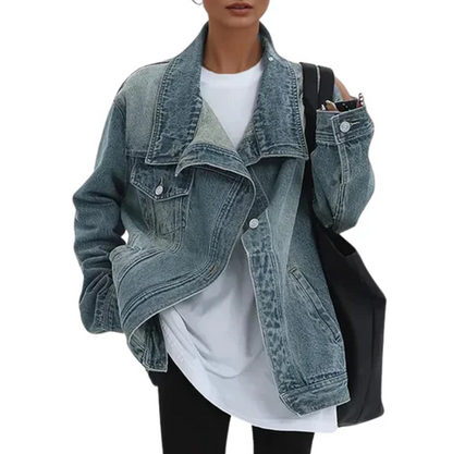 Mónica - Chaqueta asimétrica urbana con botones