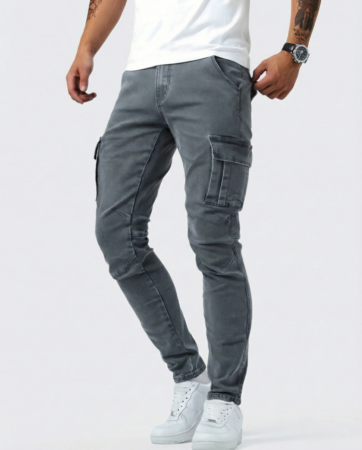 Pantalón Cargo Marino Elástico