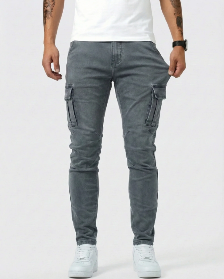 Pantalón Cargo Marino Elástico