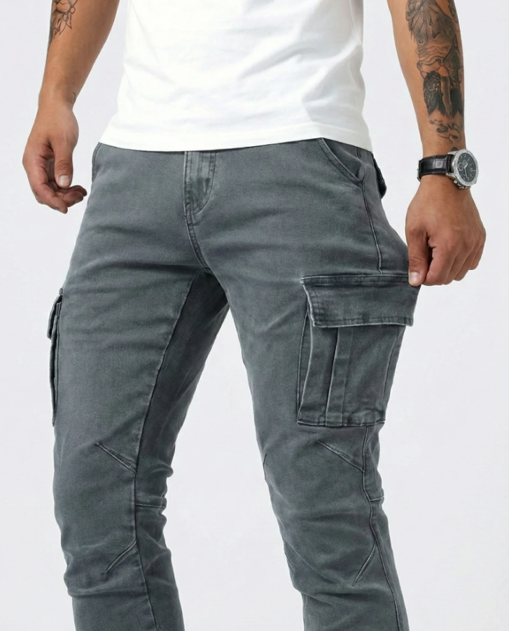 Pantalón Cargo Marino Elástico