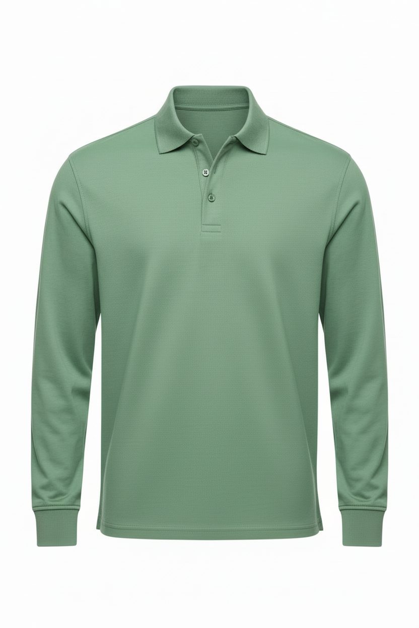Polo Verde - cuello uniforme