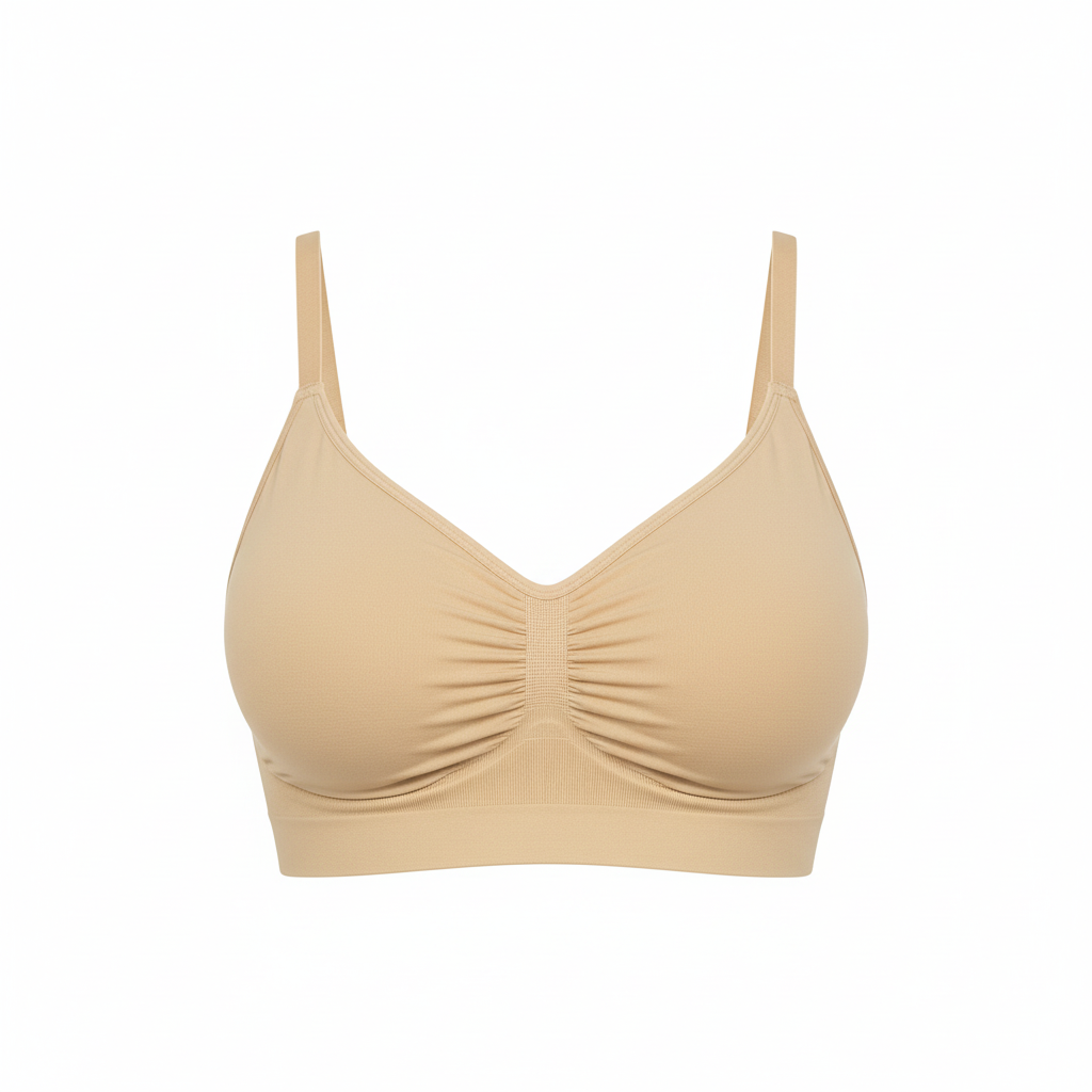 Top deportivo nude beige - fondo blanco