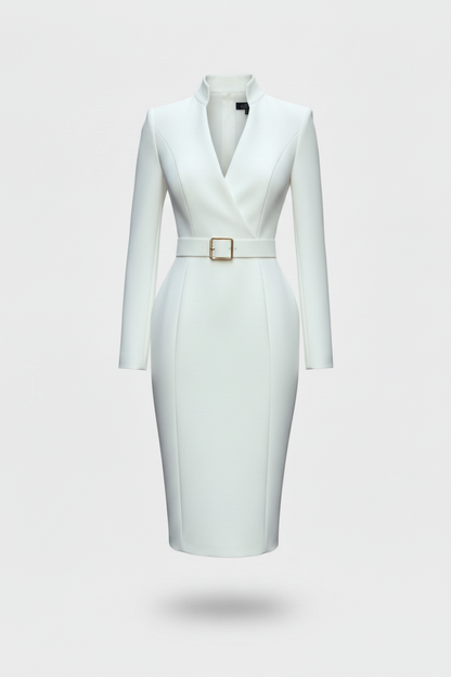 Vestido blanco - recto, brazos rectos